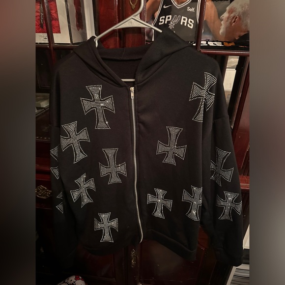 Jeweled cross hoodie - Picture 1 of 2